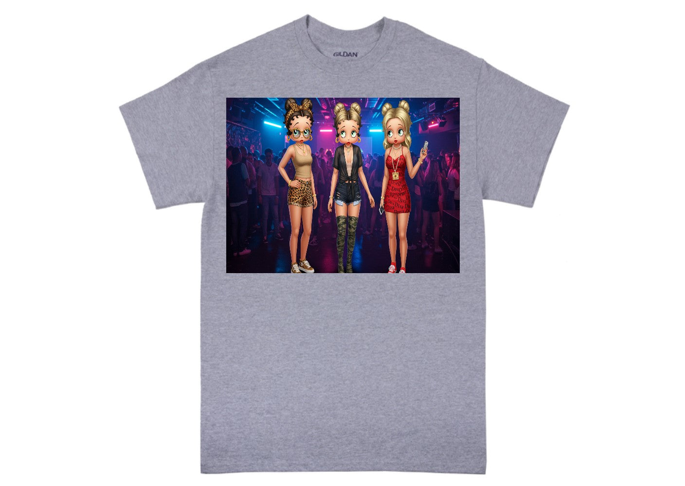 T- W3BB01 - 3 Partying Betty Boop Divas T-shirt