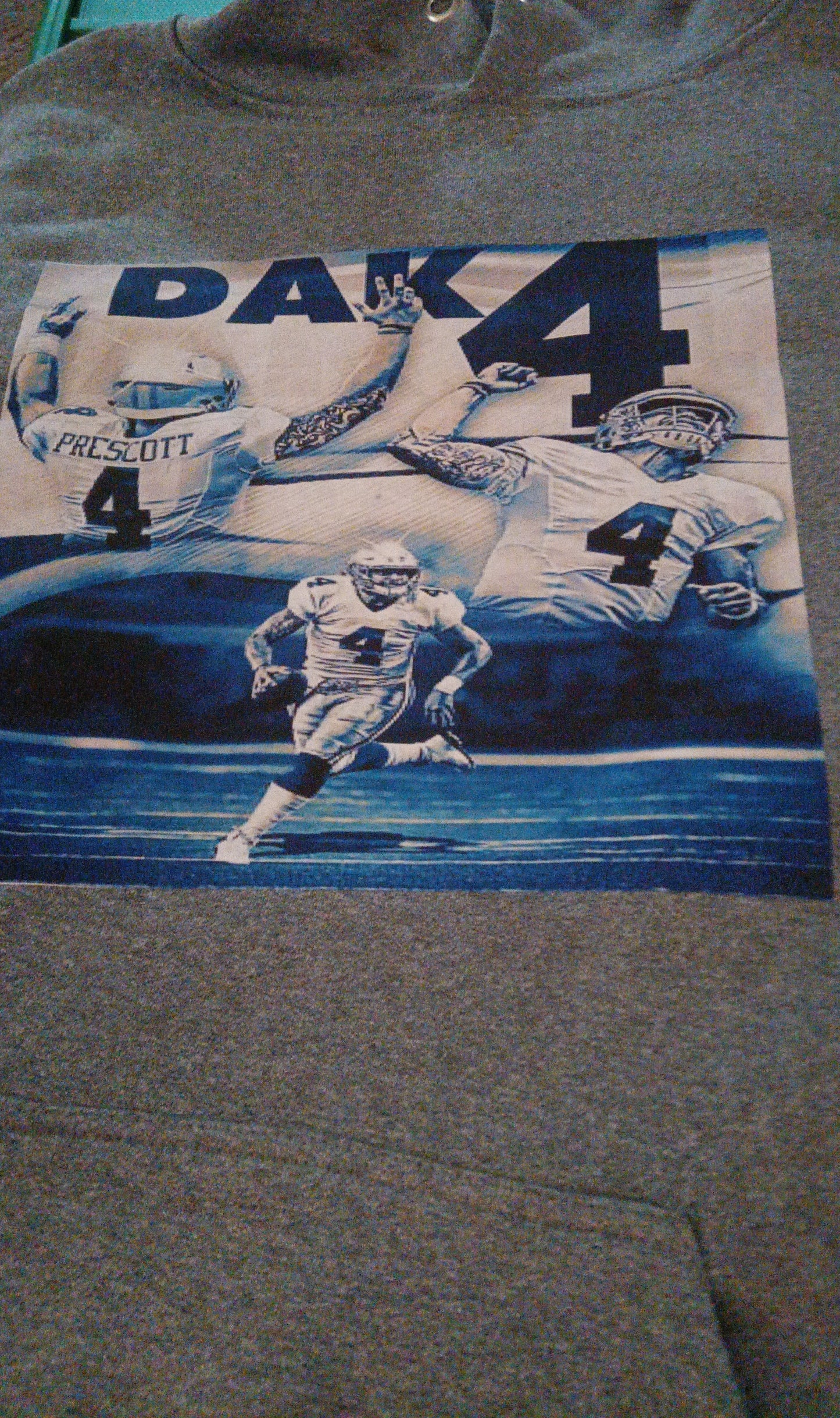 D Cowboys Grey Hoodie with Dak Prescott #4