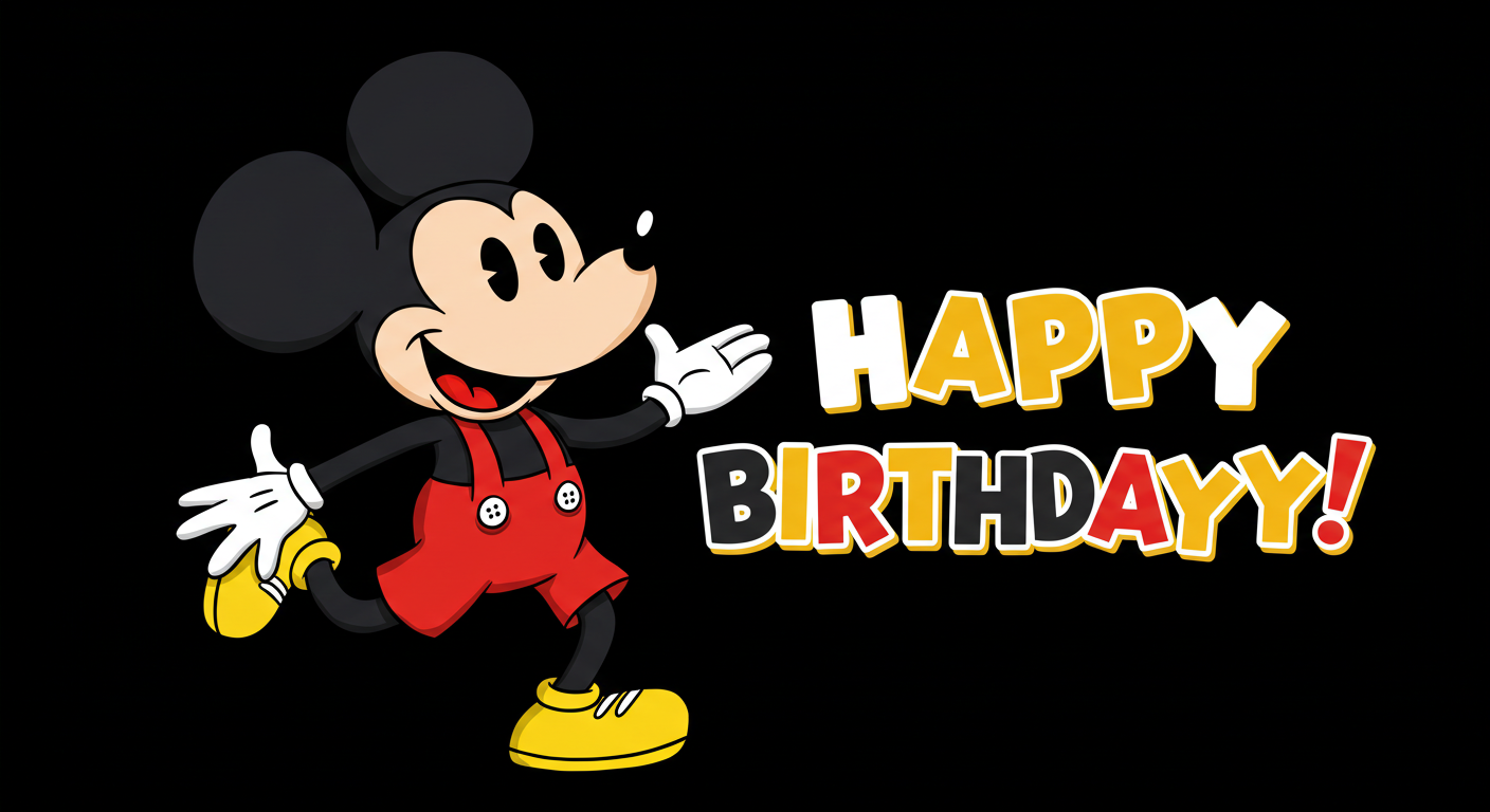 Happy Birthday Cards featuring Mickey Mouse
