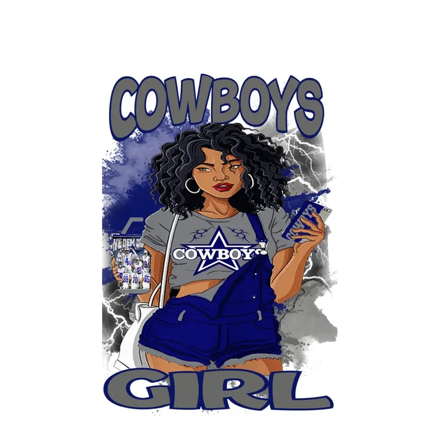 Ready To Press Cowboys Girl Vinyl Print