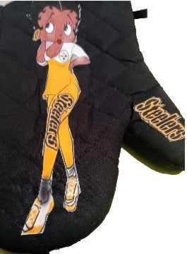 African American Betty Boop & Steelers Oven Mitt