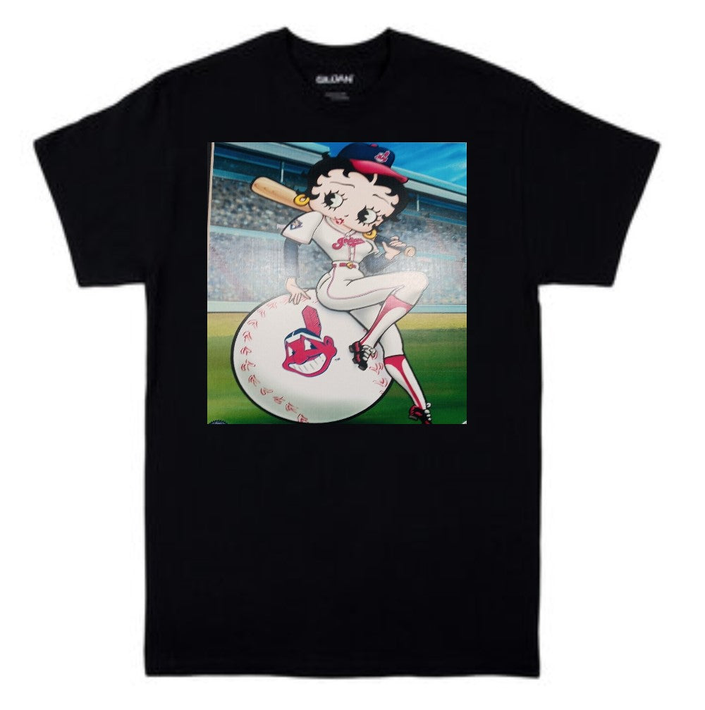 T - CI01 - C. Indians Baseball with Betty Boop Adult & Youth T-shirts
