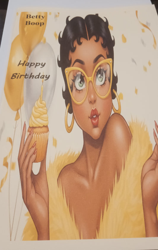 Black Betty Boop Happy Birthday Cards