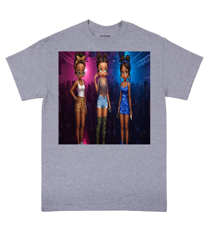 3 Partying  Black Betty Boop Divas T-shirt