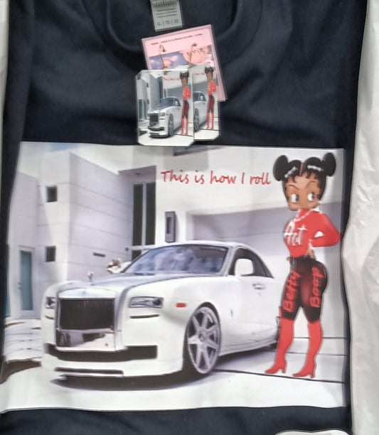 This Is How I Roll Betty Boop T-shirt (Earrings not included- purchase separate)